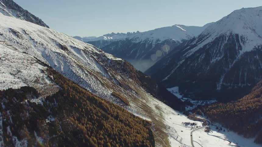 A trail runs through the mountain range
