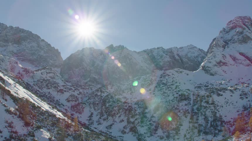 The lake is at the foot of the mountain range