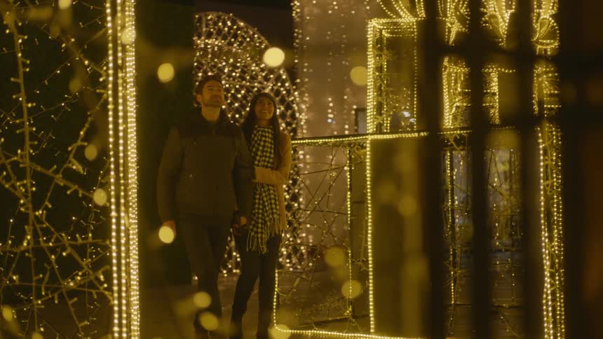 Couple date at the light park