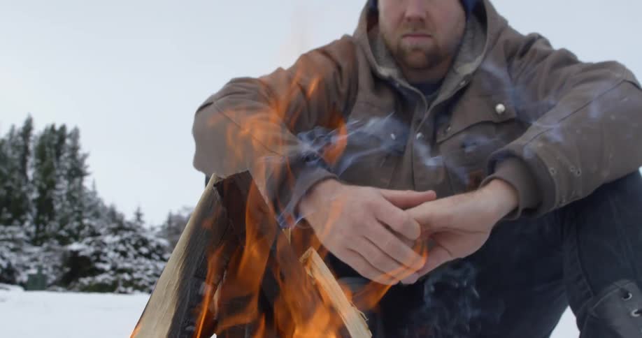 People sitting around a capfire