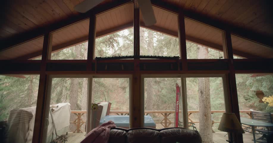 A view out of a window of a room
