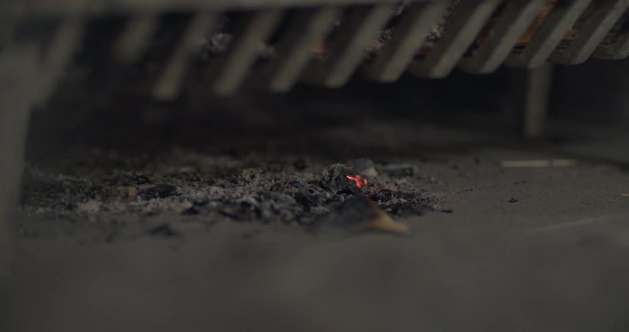 Fire embers below fire