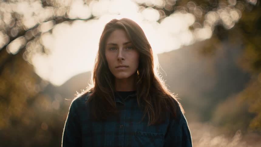 A portrait of a woman standing outdoors