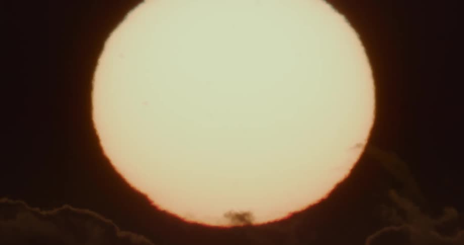 Bright orange sun