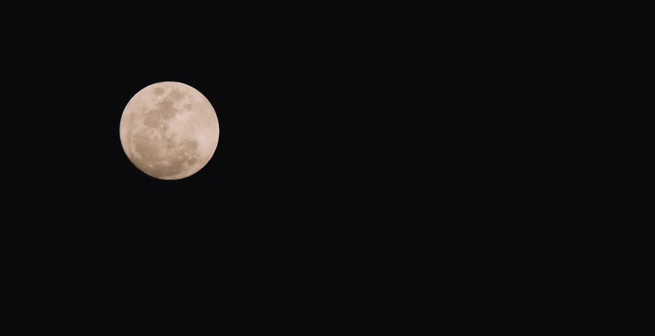 The full moon shines at night
