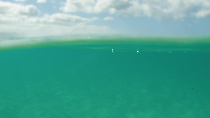 Ocean waves move gently up and down