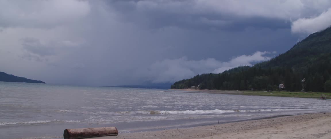 The lightning flashes and the thunder roars seen from beach