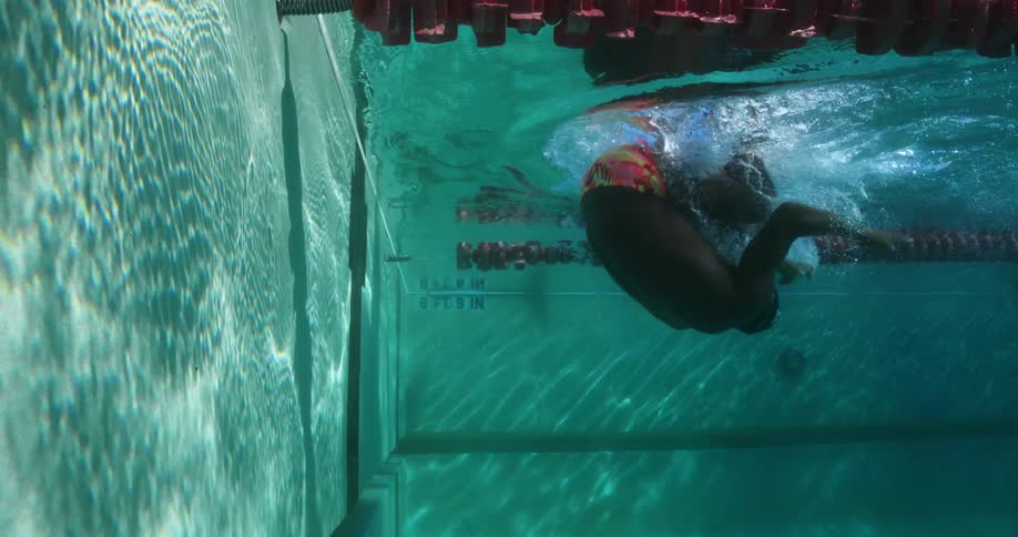 A person is swimming underwater