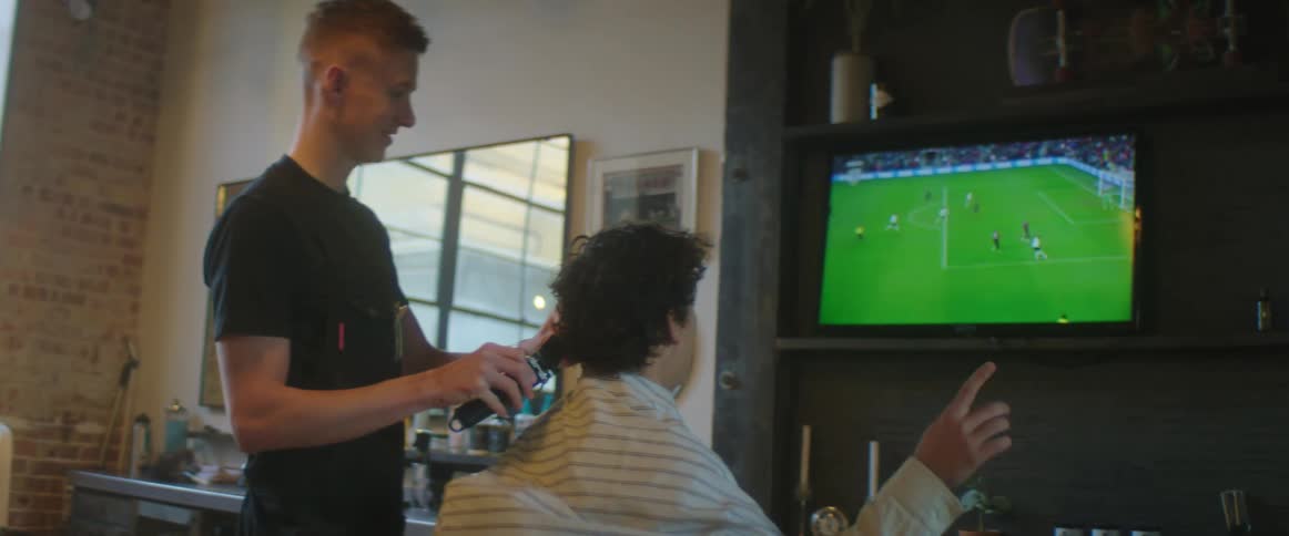 Person receiving haircut
