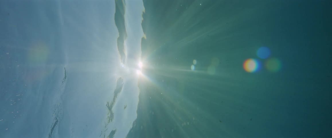 The sun shines on sea water