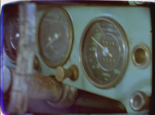 Vehicle gauges move up in down inside a moving car