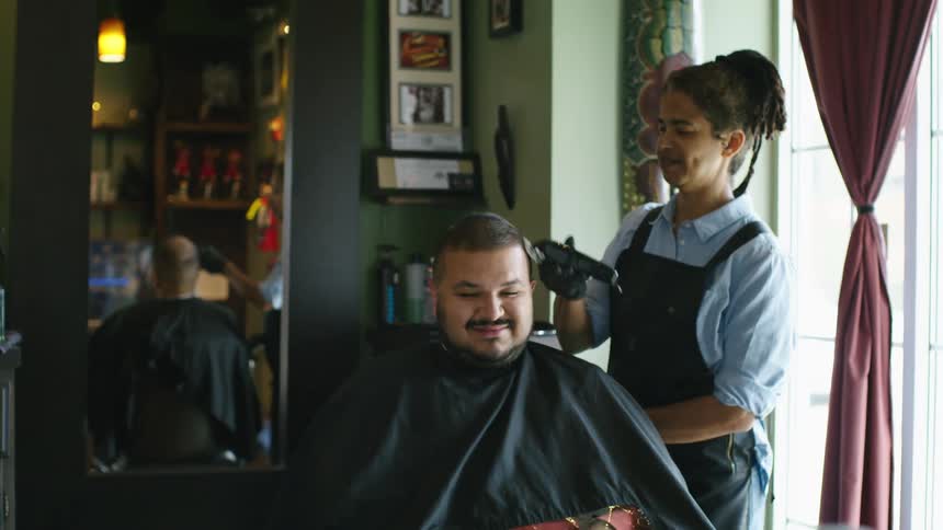 Person getting a haircut