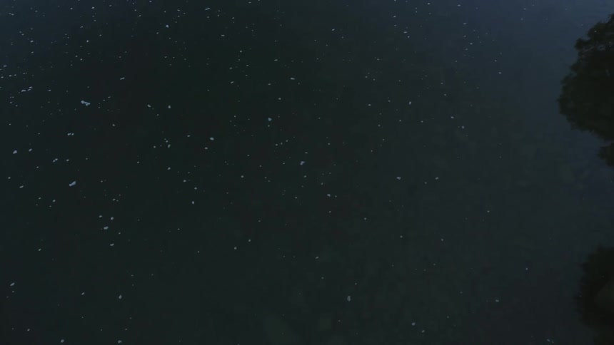 Water flowing at night