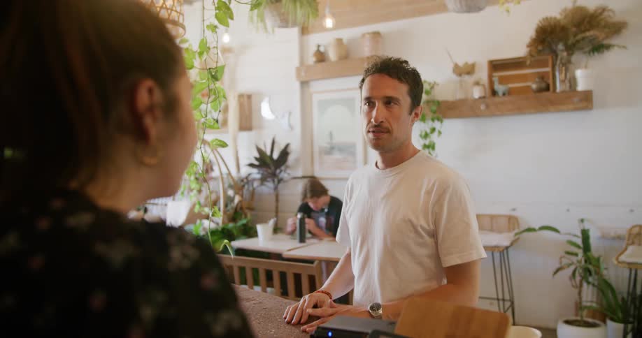 Person buying coffee