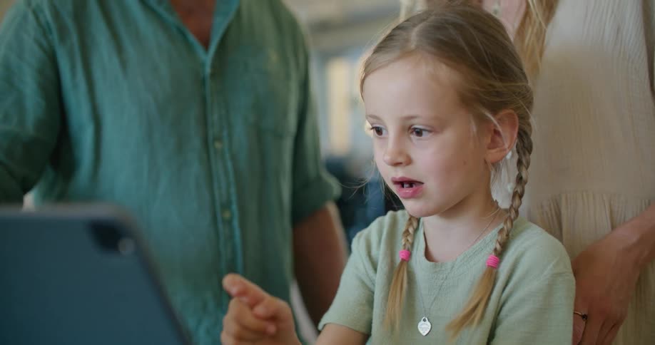 Person touching tablet