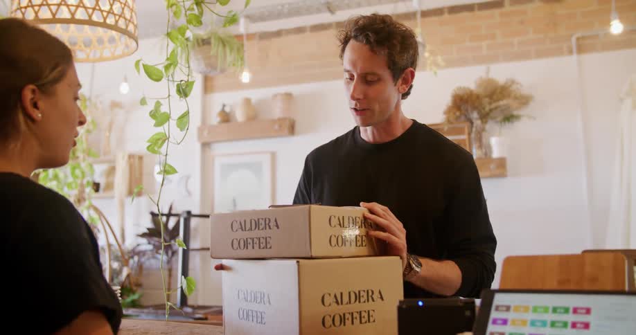 Person delivering coffee