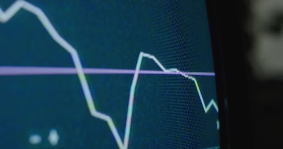 Lines on a graph on a screen are moving