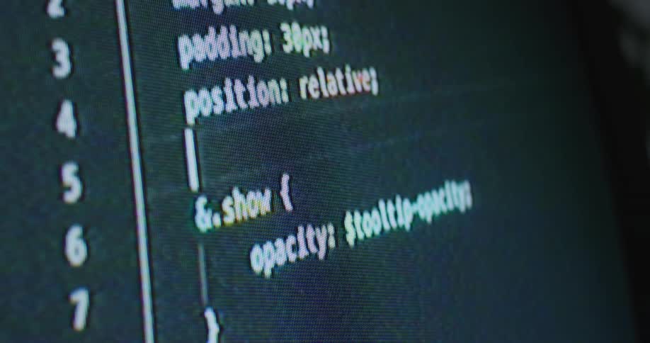 Code is being inputted on the monitor