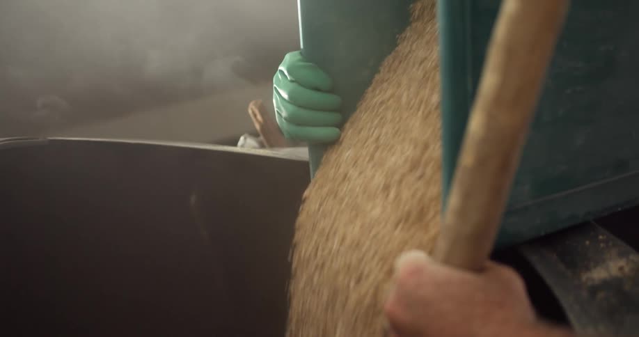 People pouring seeds into pot
