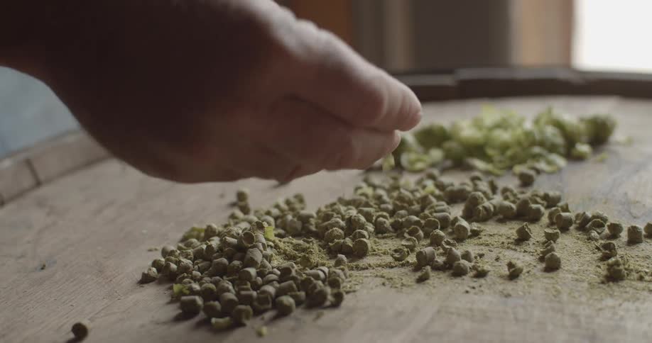 A person crumbles a spice in their hand