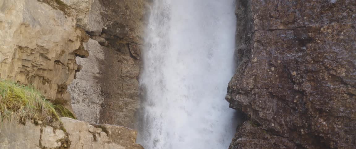 Water flowing down canyon