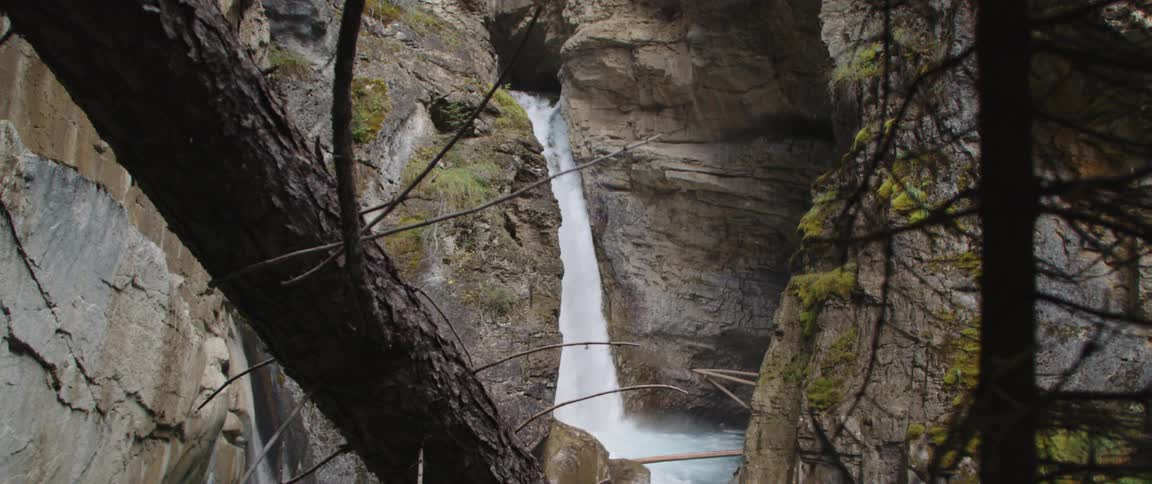 Water flowing from canyon