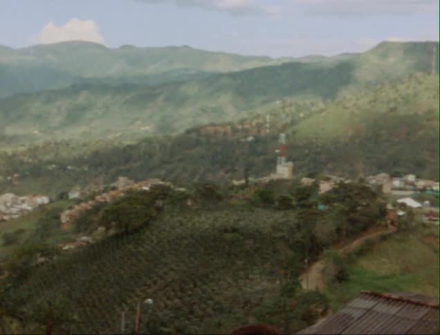 A view of a village in some hills