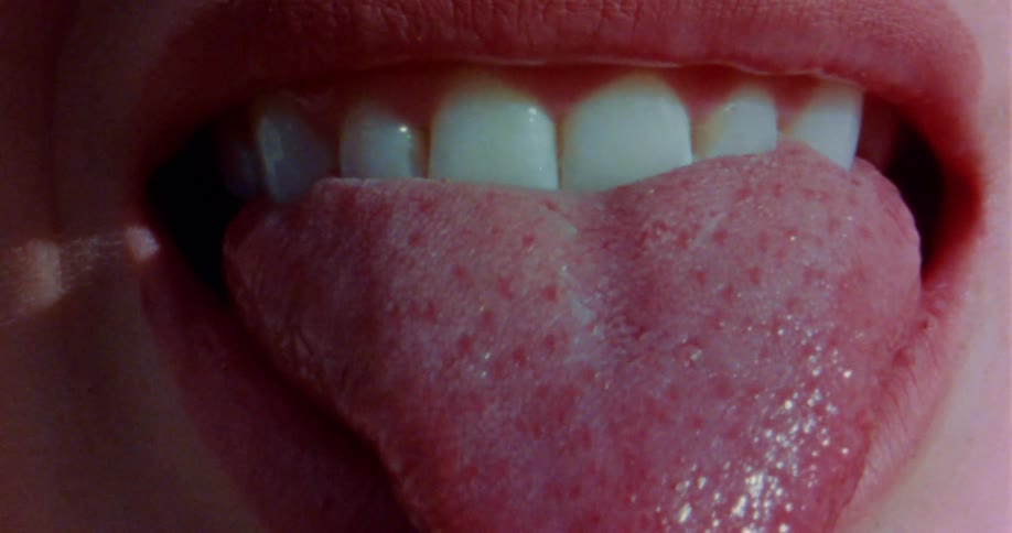 Person sticking out tongue