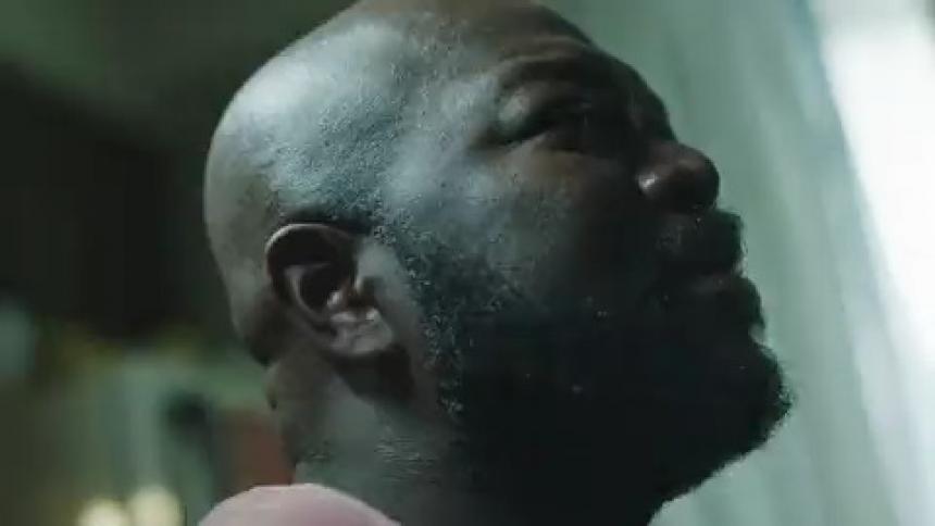 Black male looking forward