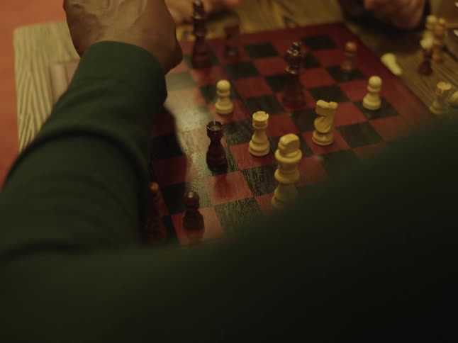 A man playing chess
