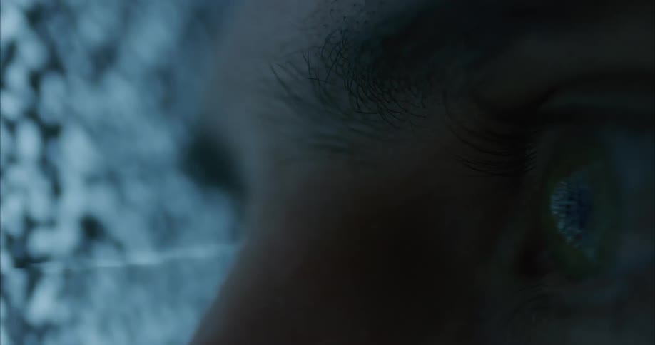 A person looks at the television very close