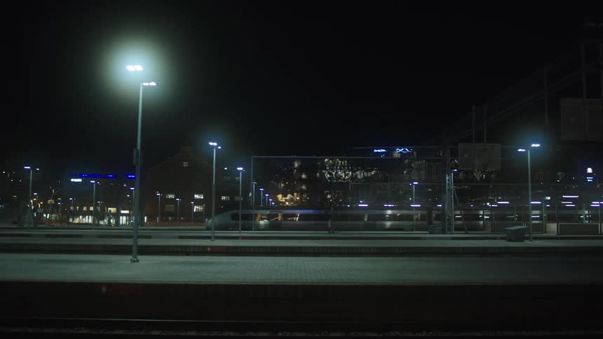 The train is passing the station