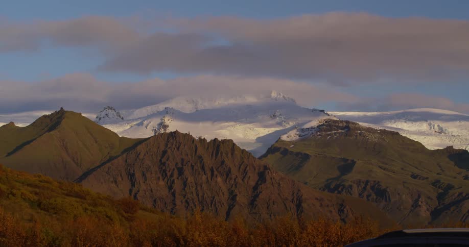 Time lapse of clouds passing over a mountain range