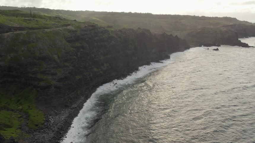 Aerial view of cliff side