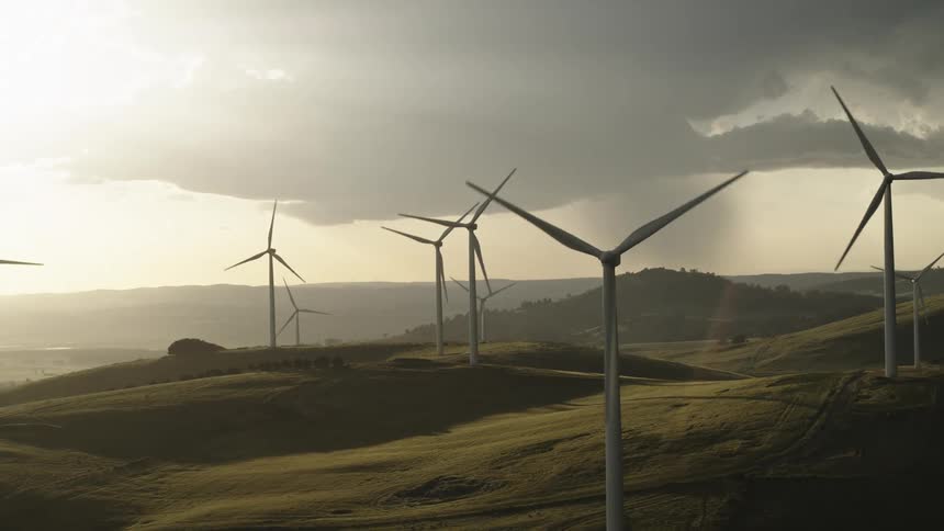 Wind turbines on the hillside