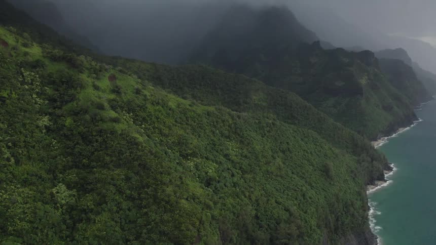 Dense fog sits over the coast