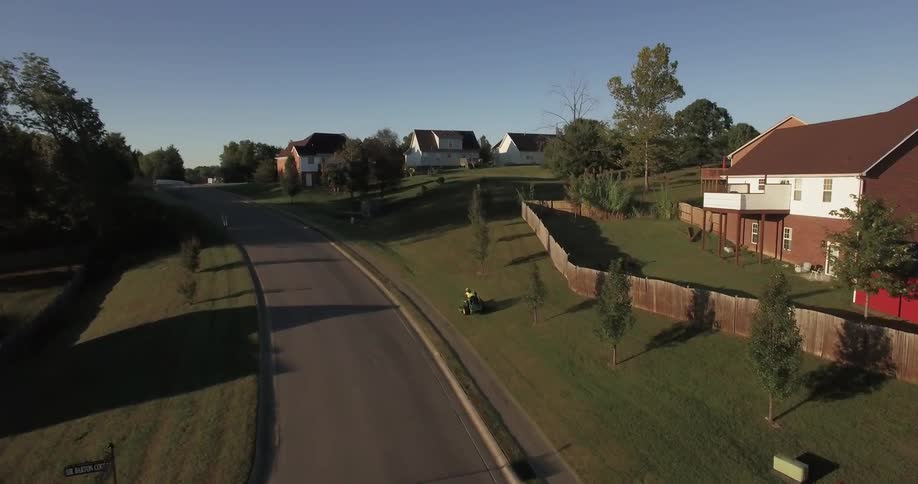 Someone is mowing the yard