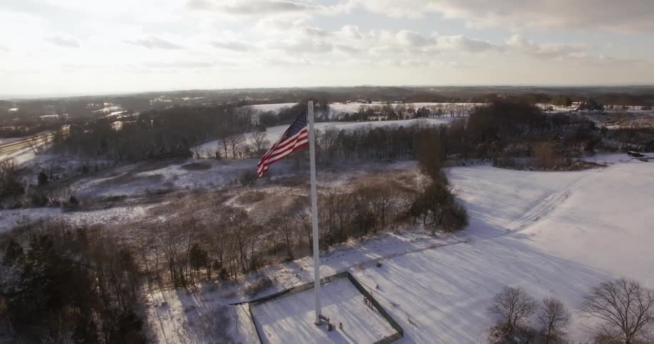 A flag blowing in the wind