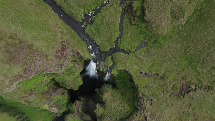 Water falling from cliff