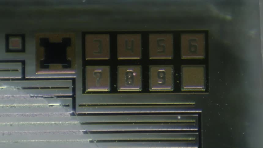 Numbers on a panel with lines come into focus