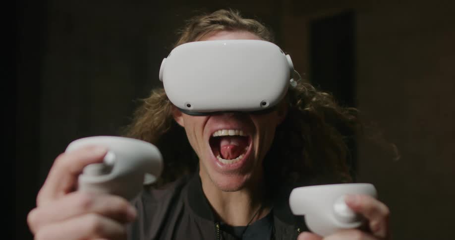 Person playing virtual reality