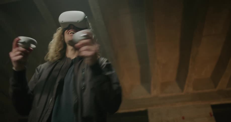 Person playing virtual reality