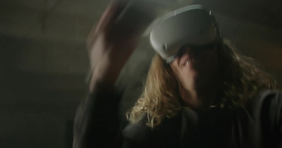 Person playing virtual reality