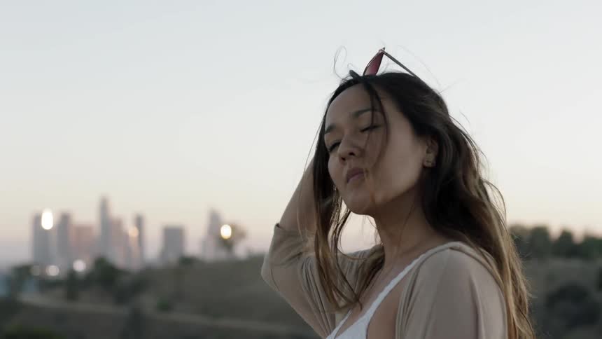 Girl Exploring Outside City