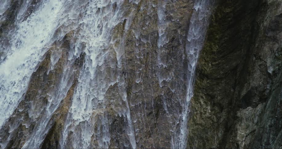 Waterfalls going down a steep cliff