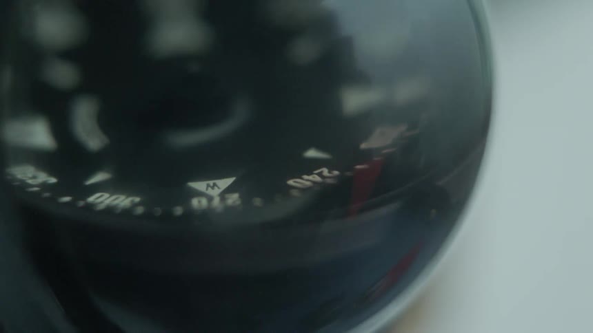 Close up of round compass