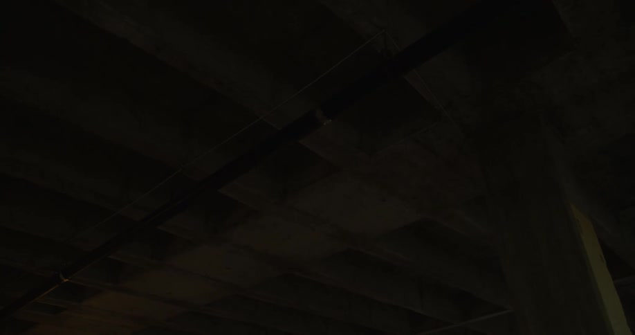 Light flashing on a ceiling of a building