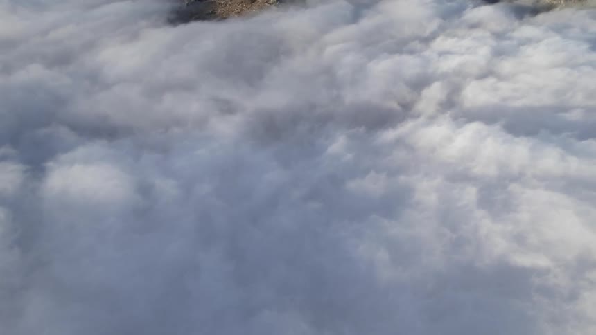 Clouds are covering the mountains tops