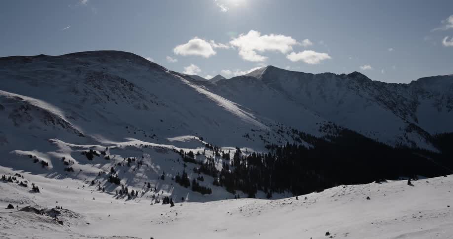 The mountains are covered with snow