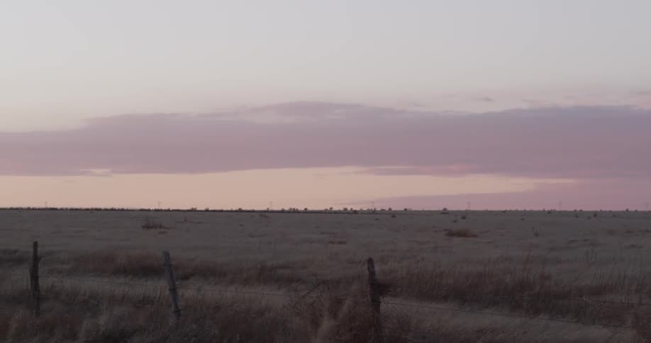 Panning view of a desolate dry field